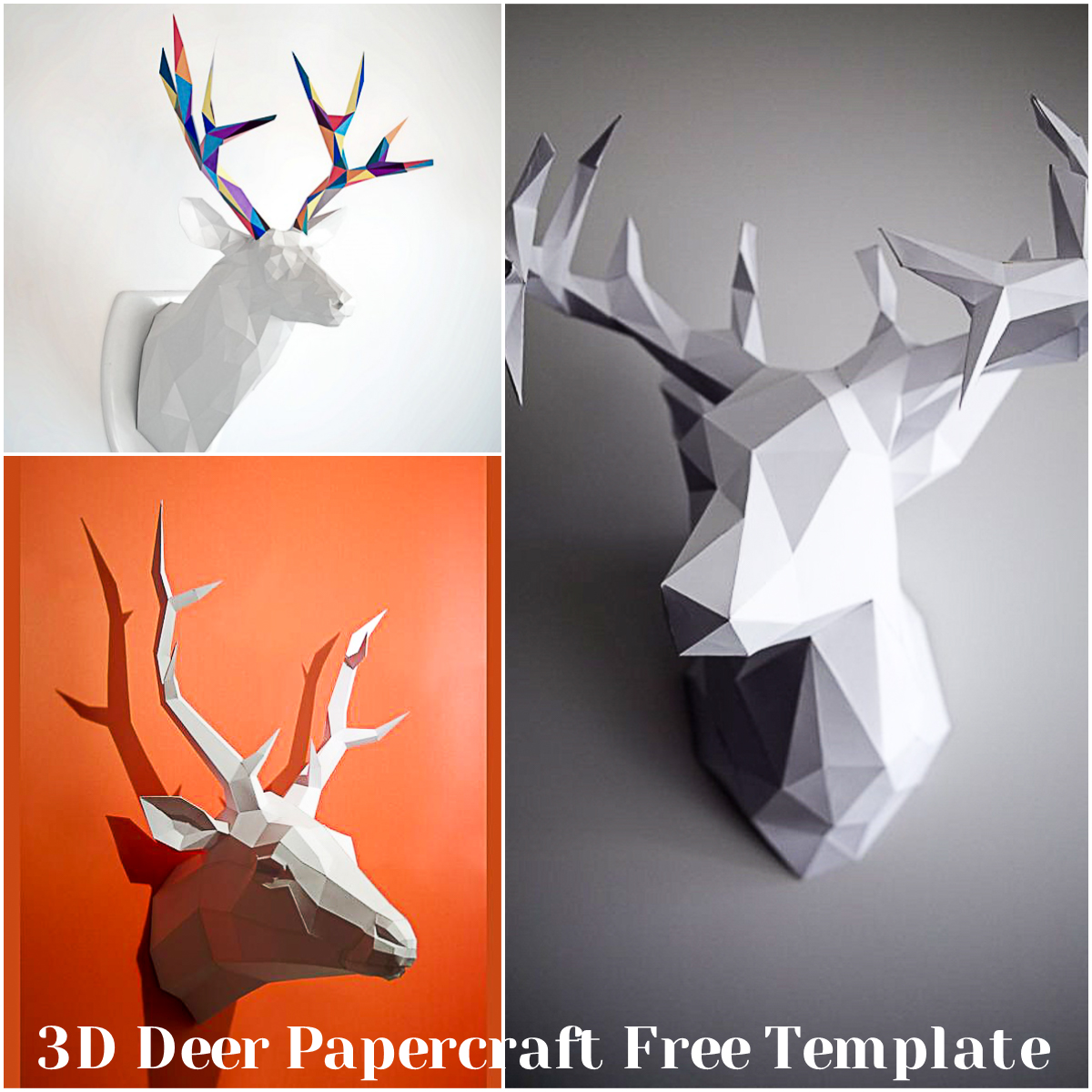 3d deer papercraft free template | free download